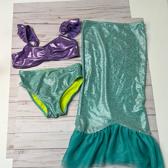 Disney Swim Disney Store Ariel 3 Piece Mermaid Swim Suit Poshmark